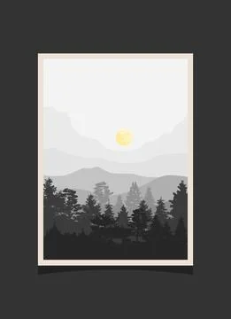 Abstract mountain painting, Abstract background, Premium Vector Stock-Illustration