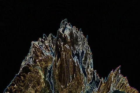 Abstract Mountain psychedelic illlustration Stock Illustration