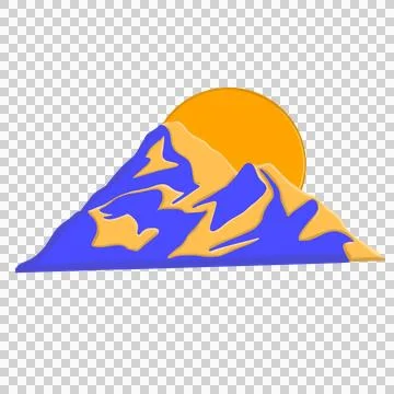 Abstract mountain range landscape, flat scenery background. Stock Illustration