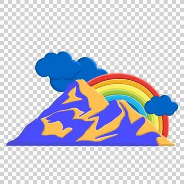 Abstract mountain range landscape, flat scenery background. Stock Illustration