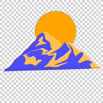 Abstract mountain range landscape, flat scenery background. Illustrazione stock
