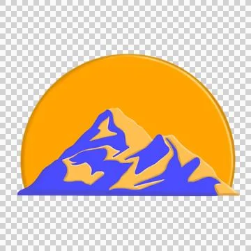 Abstract mountain range landscape, flat scenery background. Stock Illustration