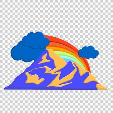 Abstract mountain range landscape, flat scenery background. Stock Illustration