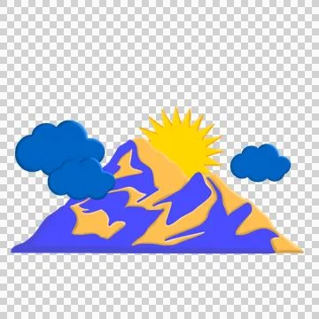 Abstract mountain range landscape, flat scenery background. Illustrazione stock