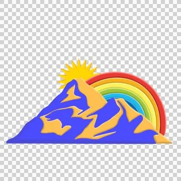Abstract mountain range landscape, flat scenery background. Illustrazione stock