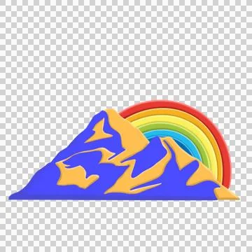 Abstract mountain range landscape, flat scenery background. Stock Illustration