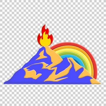 Abstract mountain range landscape, flat scenery background. Stock-Illustration