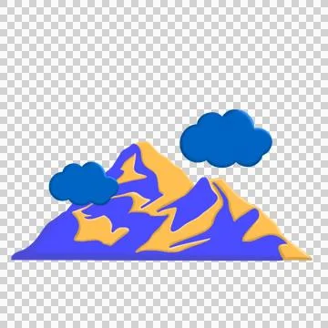 Abstract mountain range landscape, flat scenery background. Stock Illustration