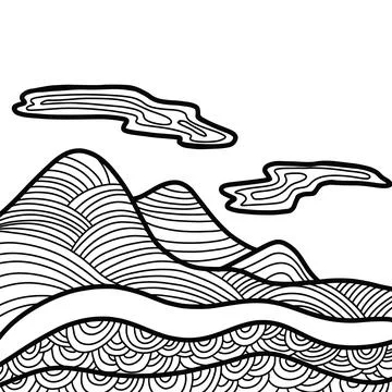 Abstract mountain range landscape Illustrazione stock