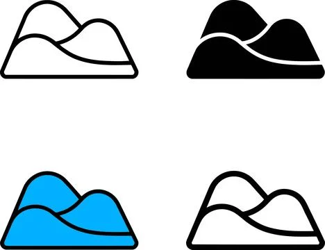 Abstract Mountain Range Silhouette with Layered Colors Stock Illustration