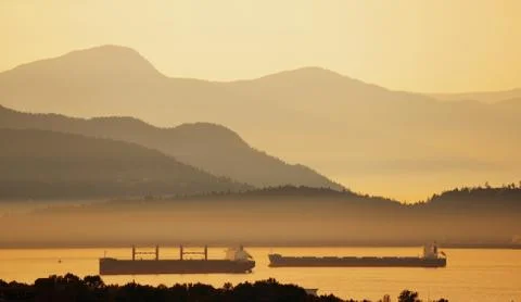 Abstract mountain range silhouette Stock Photos
