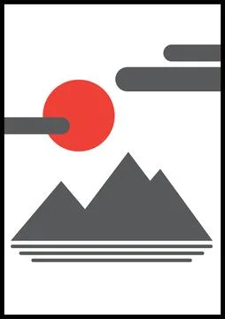 Abstract mountain scenery five Stock Illustration