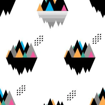 Abstract mountain seamless pattern. Trendy vector ornate. Illustrazione stock