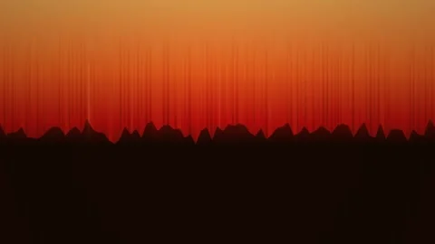 Abstract Mountain Silhouette with Red Orange Sunset Sky Animation Stock Footage 340410756