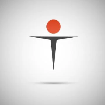 Abstract mountain with the sun on background Stock Illustration