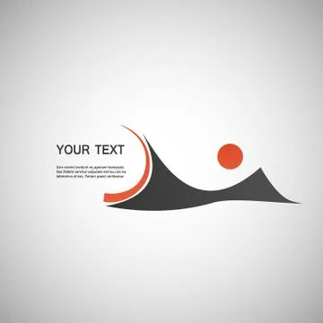 Abstract mountain with the sun on background Illustrazione stock