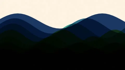Abstract mountain wave pattern in blue shades. 2d animation Video stock 342579935