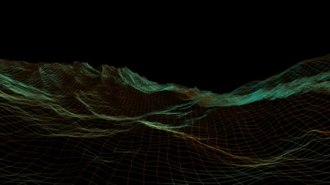 Abstract Mountain Wireframe Vídeo Stock 243612896