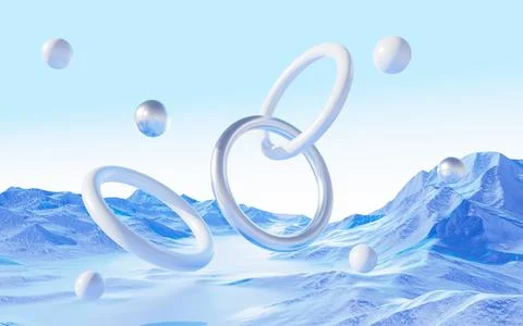 Abstract mountains background, 3d rendering. Stock Illustration