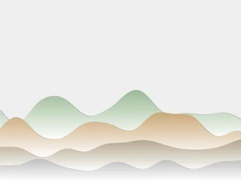 Abstract mountains background. Curved layers in pastel colors. Papercut sty.. Stock Illustration