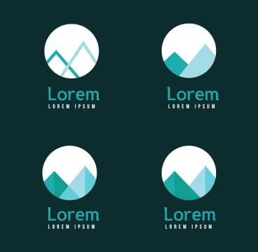 Abstract mountains logos. Stock Illustration