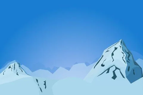 Abstract mountains vector landscape illustration with hills and two peaks Stock Illustration