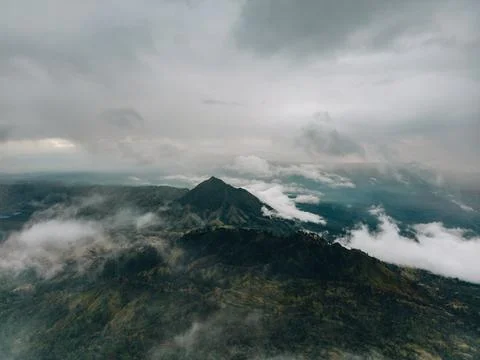 Abstract mountains volcano background in Java, Indonesia Stock-Fotos