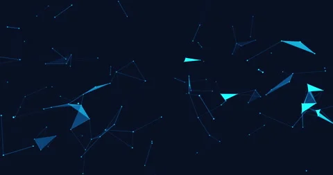 Abstract movable plexuses of colored dots, lines and facets 2 Stock Footage 305935257