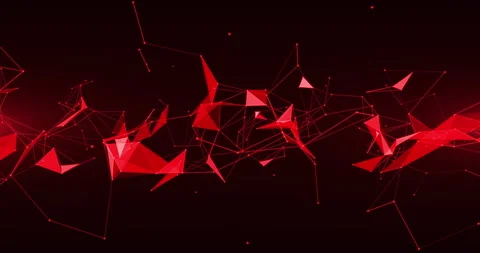 Abstract movable plexuses of colored dots, lines and facets Stock Footage 305935947