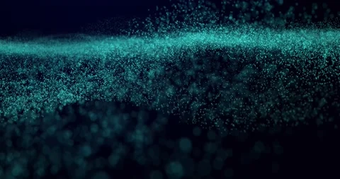 Abstract Movement Of An Array Of Particles on A Dark Background Stock Footage 153620981