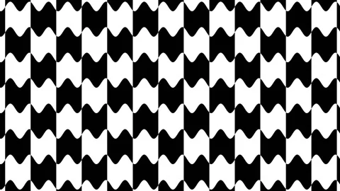 The abstract movement of cells through the waves. Op art. Black and white Stock Footage 158299682