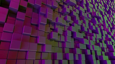 Abstract movement of cubic figures in a vertical plane Stock Footage 201286014