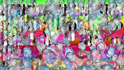 Abstract movement of inks and fragments of digital cuts, video art, loop Video stock 152151771
