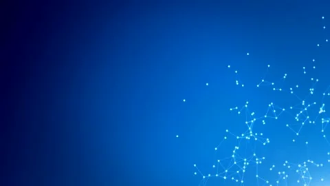 Abstract movement of lines connected by dots on a blue background, mockup Stock Footage 159605291