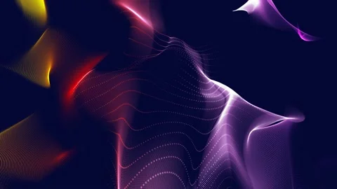 Abstract movement of multicolored waves on a dark background Stock-Footage 170009406