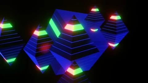 Abstract movement of neon shapes. Stock Footage 163661843