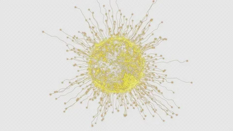 Abstract movement of particles, rays from a sphere on a transparent background Stock Footage 162634554