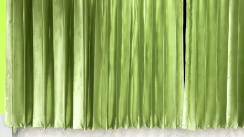 Abstract Movement Of Windblown Texture Curtain On The Window Wall Background Stock Footage 273658681