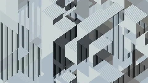 Abstract moving 3D puzzle modern flat design. 3d render loop animation. 4K UHD Stock Footage 128966930