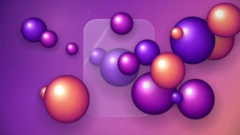 Abstract moving 3d render spheres in a loop motion with blank frame backgroun Stock Footage 347977826