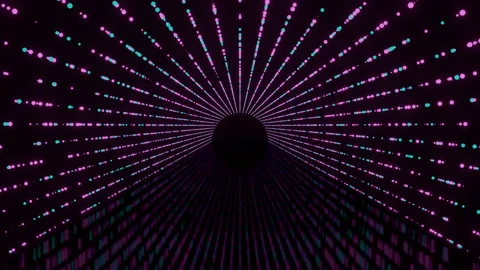 Abstract Moving Background Cyan and Magenta Tunnel Style Video stock 138252649