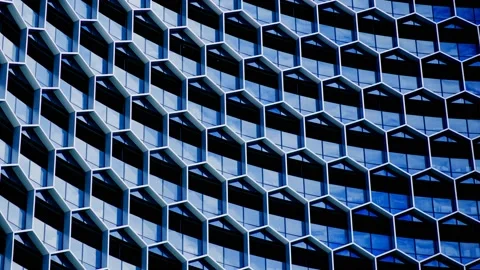 Abstract moving background in the form of hexagons Stock Footage 154498565