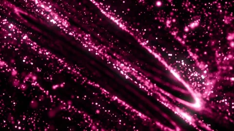 Abstract moving background with glowing pink particles and light trails Stock Footage 327593190