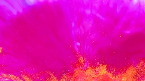 Abstract moving background in space style in pink and purple with gold glitter f Stock Footage 339339089