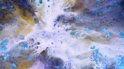 Abstract moving background in space style with golden glitter Video stock 346284097