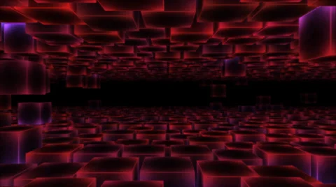 Abstract Moving Blocks Background - Loop Red Video stock 39615691