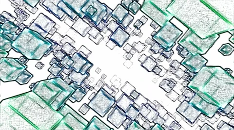 Abstract Moving Blocks Background - Loop Rainbow Video stock 56967819