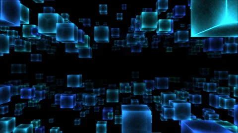 Abstract Moving Blocks - Loop Blue Stock Footage 39705117