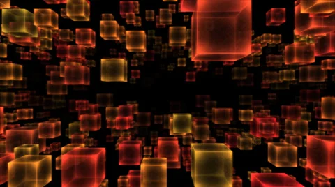 Abstract Moving Blocks - Loop Red Stock Footage 39705500