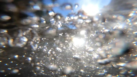 Abstract moving blurred background. Flowing water of mountain river below Stock-Footage 144858755